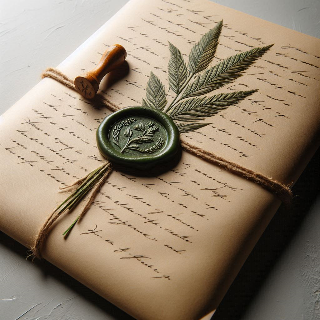 A message in olive color